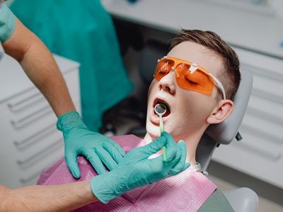 A patient having a dental treatment